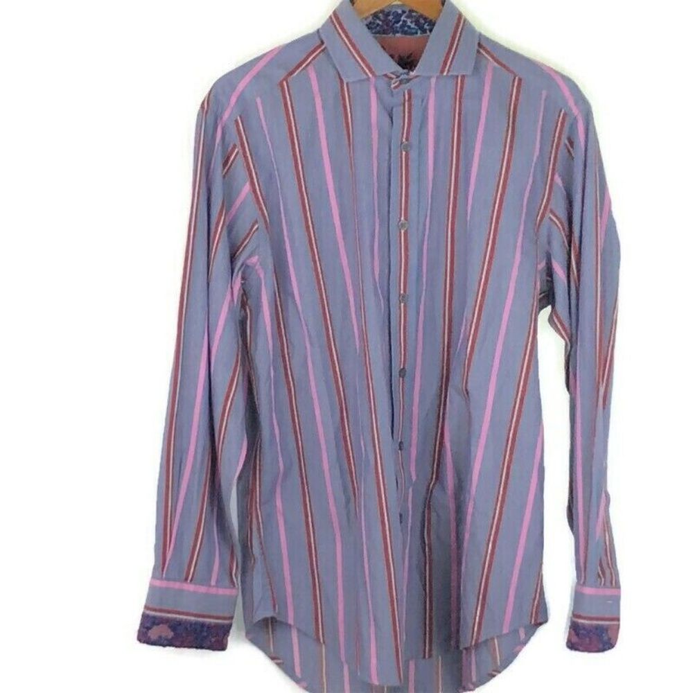 Robert Graham Striped Long Sleeve Flip Cuff Shirt